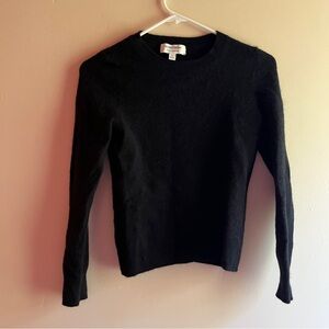 Nordstrom Black Cashmere Crewneck Sweater winter academia knit capsule old money
